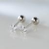 Arete sencillo de plata S925 para mujer, con forma de estrella de cinco puntas, para el cartílago de la oreja, de moda, versátil, de verano, con rosca, joyería para la oreja, venta al por mayor transfronteriza