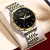 2025 Novo Relógio Masculino com Pulseira de Aço Moda Calendário Duplo Luminoso À Prova d'Água Relógio de Pulseira Estudante Relógio de Quartzo Dropshipping