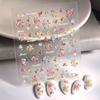 Estilo Pastoral Verão Doce Flor Nail Art Adesivo Relevo Estéreo Letra Inglesa TikTok Presilha de Cabelo Adesivo DIY