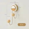 Gancho Duplo com Ventosa de Sucção e Textura de Madeira para Uso Doméstico, Gancho Adesivo Forte e Sem Perfuração com Suporte de Carga, Cabide Sem Marcação para Porta de Banheiro