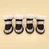 Zapatos para mascotas otoño e invierno botas de nieve con forro polar oso de peluche chihuahua terciopelo de cordero perro cálidos zapatos de algodón fabricantes