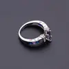 Accesorios Transfronterizos Huajie Anillo Exquisito de Circonita Oval Multicolor Moda Femenina Tendencia Popular de Exportación Anillo