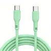 Cabo de dados de silicone líquido PD60W personalizado com portas USB-C duplas para carregamento rápido, adequado para telefones e tablets Apple e Huawei