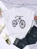 Camiseta Hecha de Letras de Bicicleta para Mujer Verano Transpirable Casual Manga Corta Moda Calle Hip-Hop Tops para Mujer
