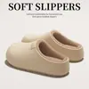 Pantuflas de algodón impermeables EVA para mujer, nuevo estilo otoño e invierno, con felpa cálida, antideslizantes, suela gruesa, para casa, para exterior, zapatos de algodón para parejas, hombre