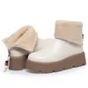 Botas de Nieve Cálidas Forradas de Polar Dropshipping, Nuevos Zapatos de Algodón para Mujer de Invierno, Botines Cortos Ligeros y Versátiles con Plataforma y Suela Gruesa