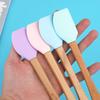 Cor de doces transfronteiriço mini raspador de silicone raspador de tamanho pequeno ferramenta de cozimento cozinha cabo de madeira pá de silicone resistente a altas temperaturas