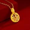 Colgante de Oro Puro 999 Colgante de Oro Duro 3D Colgante de Fortuna Lleno de Bendiciones Collar para Clavícula Venta al por Mayor Dropshipping