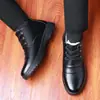 Zapatos de Invierno para Hombre con Forro de Felpa, Zapatos de Cuero Gruesos Casuales de Moda, Botas de Nieve de Cuero de Caña Alta para Deportes al Aire Libre, Venta al por Mayor Transfronteriza