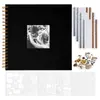 Venta Directa de Fábrica Retro Negro Tarjeta Scrapbook Creativo Moño DIY Álbum de Fotos con Ventana 8 Pulgadas Cinta Set de Scrapbook