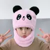Chapéu de inverno infantil fofo desenho animado panda chapéu de pele meninos e meninas engrossado quente proteção de orelha chapéu bebê bolsa cabeça boné