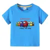 Ropa infantil Among Us camiseta de verano de manga corta para niños y niñas camiseta básica de dibujos animados camiseta de manga corta para bebé top de moda