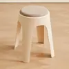Bancos de Plástico Apilables, Taburetes Redondos con Funda Suave, Bancos de Repuesto para Comedor, Aptos para Almacenamiento en Casa, Estilo Vintage, Taburetes Altos Sencillos