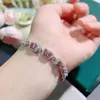 Pulseira de turmalina natural de temperamento europeu e americano pulseira de princesa feminina joias da moda atacado pedra principal de geração 4*6mm