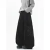 Pantalones Cargo de Bolsillo con Empalme de Remaches Diseño Retro Americano Unisex Personalidad Holgada Estilo Perezoso Pantalones Largos hasta el Suelo