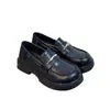 Zapatos de Cuero Versátiles de Suela Gruesa con Tacón Grueso y Corte Profundo para Mujer, Nuevo Estilo Primavera 2026 Mocasines Mary Jane de Plataforma sin Cordones