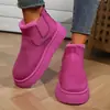 Botas de nieve Chelsea para otoño e invierno, forradas de felpa, engrosadas, cálidas, con suela gruesa, botines peludos, caña elástica, versátiles botas de algodón para mujer