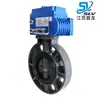 Válvula borboleta tipo wafer elétrica I-TORK em CPVC resistente à corrosão válvula de corte químico válvula borboleta plástica tipo wafer elétrica D971X