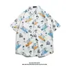 Camisa Hawaiana de Manga Corta Camisa de Manga Corta para Hombre Verano Nuevo Playa Camisa Floral Ropa de Pareja Camisa Holgada