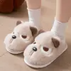 Pantuflas de Algodón para Mujer 2026 Otoño Invierno Nuevas Lindas de Cachorro para Interiores Antideslizantes de Felpa para el Hogar Pareja Pantuflas de Piso para Hombre