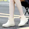 Botas de lluvia modernas antideslizantes, botas de lluvia impermeables de media pantorrilla para mujeres, hombres y parejas, adecuadas para uso en la cocina y lavado de autos