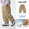 Calça Longa de Algodão Puro Estilo Europeu para Meninos Outono 2026 Nova Roupa Infantil Calça Cargo para Crianças Pequenas Primavera e Outono Calças Casuais