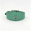 Collar de cuero para mascotas, collar ancho para perros, collar de cuero genuino para spaniels, con un aro para sujetar etiquetas, collar para pasear perros, collar liso para DIY