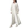 Vestido largo holgado estilo grulla seca para otoño e invierno, estilo retro, estilo jacquard, informal, adelgazante y de ambiente relajado para mujer.