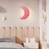 Lámpara de pared portátil recargable para niños de comercio exterior transfronterizo, no requiere cableado, lámpara de noche de luna y nube, luz decorativa creativa de dibujos animados