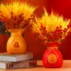 Orelhas de Cevada Douradas Flores Artificiais Sala de Estar Mesa de Jantar Buquê Seco Vaso Inauguração de Casa Nó Decoração de Enfeites de Noivado