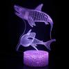 Exclusivo transfronteiriço para Lâmpada de Mesa Pequena 3D Série Shark Lâmpada LED Visual Colorida Criativa Lâmpada de Mesa de Cabeceira Presente