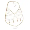 Cadena Corporal Sexy Exagerada Punk Estilo Punk Transfronterizo Europeo y Americano Personalizada Cadena para el Pecho Colgante de Moneda Cadena Corporal para Mujeres