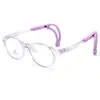 Marco Redondo Gafas para Niños con Filtro de Luz Azul Marco Suave Tr90 Gafas de Estudiante Espejo Plano Marco Antideslizante para Actividades 5442