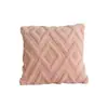 Funda de almohada de color liso con patrón de diamante tridimensional, funda de cojín de felpa color crema para sofá de sala de estar, dormitorio y decoración de cabecera