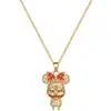 [Acero de Titanio] Collar Elegante de Lujo Ligero con Moño de Boca Grande y Diamantes Preciosos para Mujer, Cadena de Clavícula Versátil, Cadena de Acero de Titanio