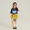 [Liquidação Especial] Estilo Verão Infantil Estilo Americano Estampa de Gato Manga Curta Camiseta com Proteção Solar Ice-Cool para Meninas Versátil Casual