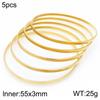 Moda clássica anel liso pulseira de aço inoxidável liso ouro 18k pulseira polida multicamadas pulseira de aço titânio para uso diário