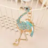Versão Coreana Criativa Chaveiro de Metal Flamingo Cravejado de Diamante Moda Transfronteiriça Chaveiro de Mochila Escolar Chaveiro de Pingente de Carro
