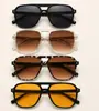 Gafas de Sol de Doble Puente Nuevo Vintage Transfronterizas, Gafas de Sol de Marco Grande de Moda y Simples, Lentes de Estilo Oceánico de Moda
