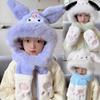 Conjunto de Tres Piezas de Gorro, Bufanda y Guantes para Niños para Invierno Niños y Niñas Bufanda para el Cuello a Prueba de Viento y Cálida Gorro Espesado para Dedos del Pie de Bebé