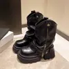 Botas Martin de suela gruesa acampanadas para mujer, nuevas botas western biker otoño/invierno 2026, botines versátiles para personas menudas