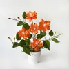 Planta em vaso clematis artificial de 5 ramos, venda quente transfronteiriça, planta verde para casa, decoração, arranjo floral de casamento, adereço de flor decorativa
