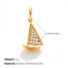 Llave de Avión Retro Europea y Americana de Lujo Ligero Incrustada de Diamantes, Colgante Multielemento DIY, Accesorio Versátil con Chapado en Oro de 18 Quilates que No se Desvanece