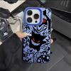 Funda Adecuada para Teléfono Móvil Apple iPhone 16/15/14/13 Pro Gengar Estilo Oscuro Color Mate Plata Animación
