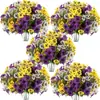 Amazon transfronterizo nueva flor artificial de 7 cabezas pensamiento jardín patio exterior cesta colgante de flor artificial decoración de jardín