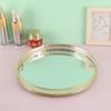 Prateleira de Armazenamento de Ferro Forjado Nórdico Mesa de Maquiagem Banheiro Banheiro Decoração de Bancada Ornamentos Quarto Cosméticos Bandeja com Espelho