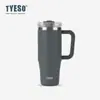 Tyeso Grande Capacidade 40oz Alça Copo de Carro Aço Inoxidável Copo Térmico Amazon Transfronteiriço Copo de Gelo para Carro