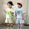 Traje Deportivo de Verano para Niños Estilo Delgado Casual para Niñas Nuevo Conjunto de Verano 2026 Bebé Holgado Manga Corta para Niños Pantalones Cortos