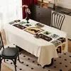 Mantel estilo vintage, no lavable, impermeable, a prueba de aceite, resistente al calor, de lujo ligero, de alta gama, rectangular, mantel atmosférico