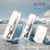 Tapa Transparente Tubo de Lápiz Labial Plateado de Alta Gama Material de Bolsa para Lápiz Labial Parte Superior de Corte Geométrico Forma de Rombo Tubo de Lápiz Labial Bolsa de Maquillaje